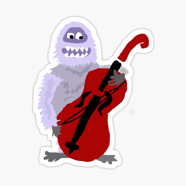 Funky Cool Abominable Snowman Playing Cello Art Sticker