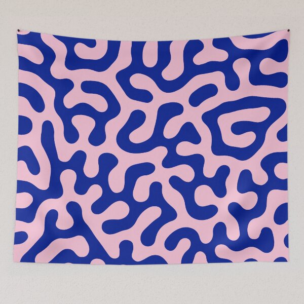 Item preview, Indigo Blue and Pink Coral Reef Abstract Pattern Design designed and sold by patternsoup.