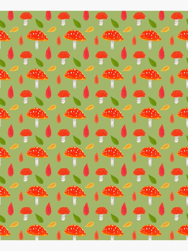 Cute Mushrooms and Toadstools Pattern by ClareWalkerArt