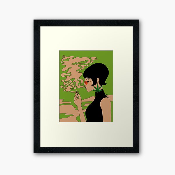 Stoner babe Framed Art Print