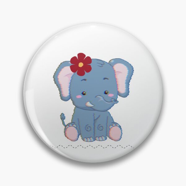 Item preview, baby elephant with red little flower designed and sold by Shenuka93.