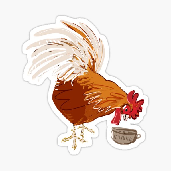 Friends not food Brown Rooster Sticker