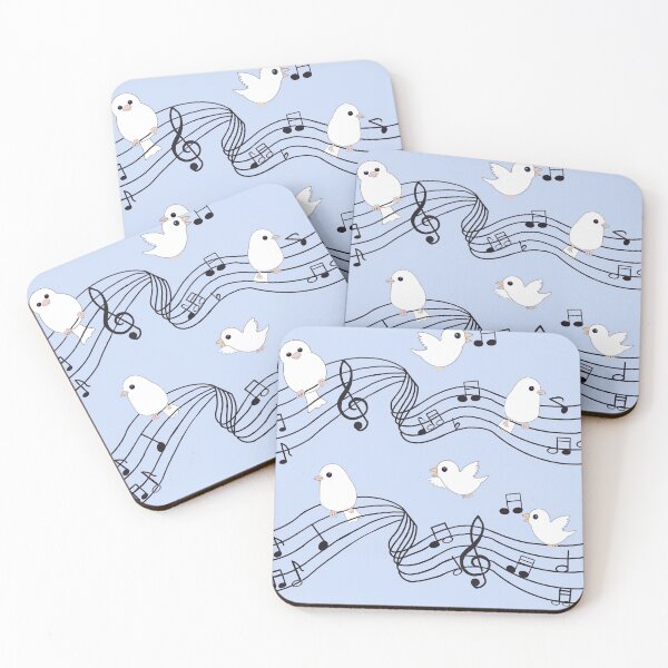 Item preview, Musical birdies on blue designed and sold by QuirkyCraftz.
