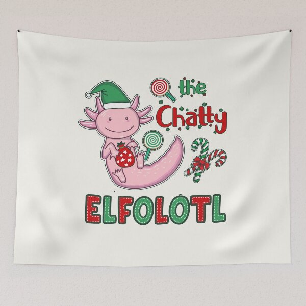 Item preview, Christmas Axolotl Elf - Chatty Elfolotl designed and sold by GrimButterfly.