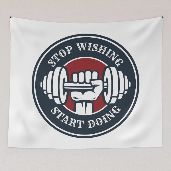Item preview, Stop Wishing Start Doing - Motivational Gym  designed and sold by motivationaltee.