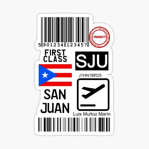 San Juan Puerto Rico Luis Muñoz Marín International Airport Sticker