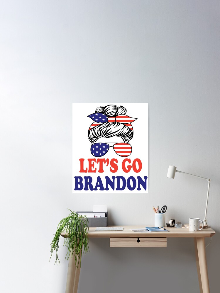 Let's Go Brandon Sticker, Messy Bun Let's Go Brandon Sticker for