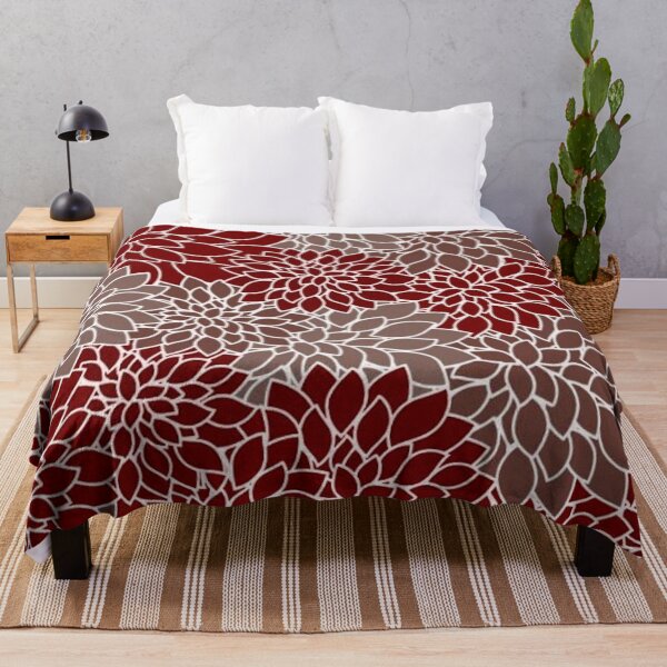 Item preview, Red and silver dahlias designed and sold by ibelieveimages.