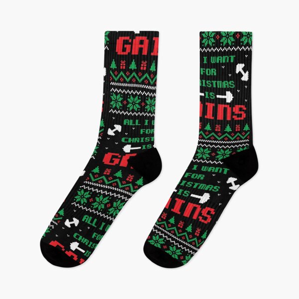 Item preview, All I Want For Christmas Is Gains | Funny Ugly Christmas Sweater designed and sold by Printend _.