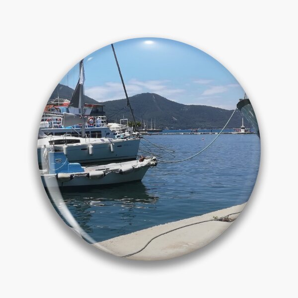 Item preview, Boats in a Greek harbour.. designed and sold by ronsaunders47.
