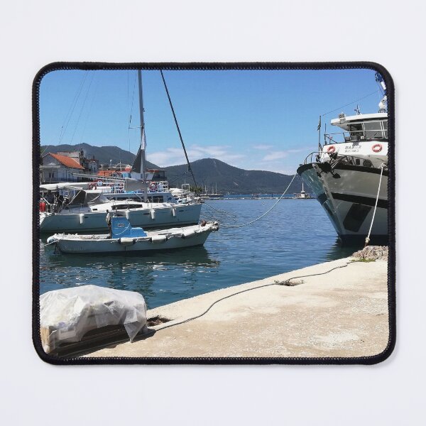 Item preview, Boats in a Greek harbour.. designed and sold by ronsaunders47.