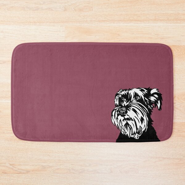 Item preview, Sally the Miniature Schnauzer Dog Linoprint on Pink Background designed and sold by NattyDesigns.