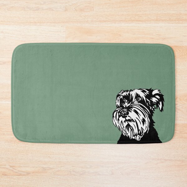 Item preview, Sally the Miniature Schnauzer Dog Linoprint on Green Background designed and sold by NattyDesigns.
