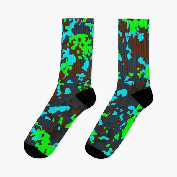 Item preview, Neon Camouflage Green Blue Brown Grey Camo Pattern designed and sold by Cyberty.