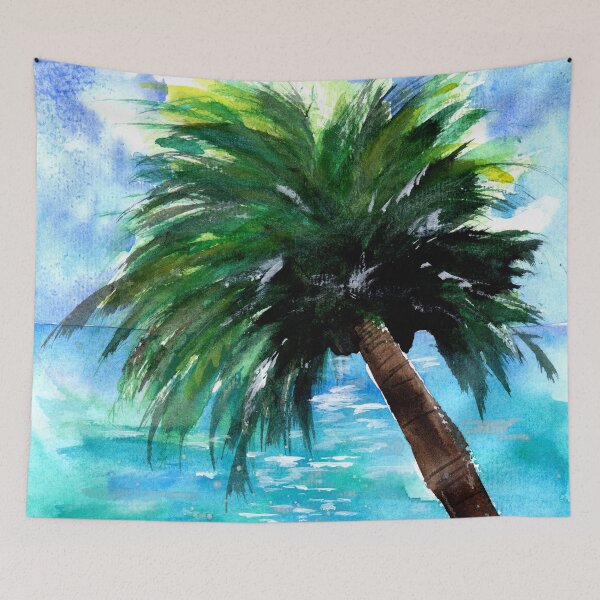 Item preview, Blue Ocean and Green Palm Tree designed and sold by Sebastian Grafmann.