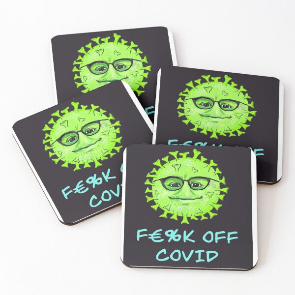 Item preview, FO COVID Fluffyvirus on black designed and sold by QuirkyCraftz.