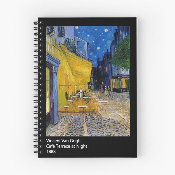 Item preview, vincent van gogh t-shirt, Cafè terrace at night, post impressionism, Van Gogh lettering designed and sold by Noemii-exe.