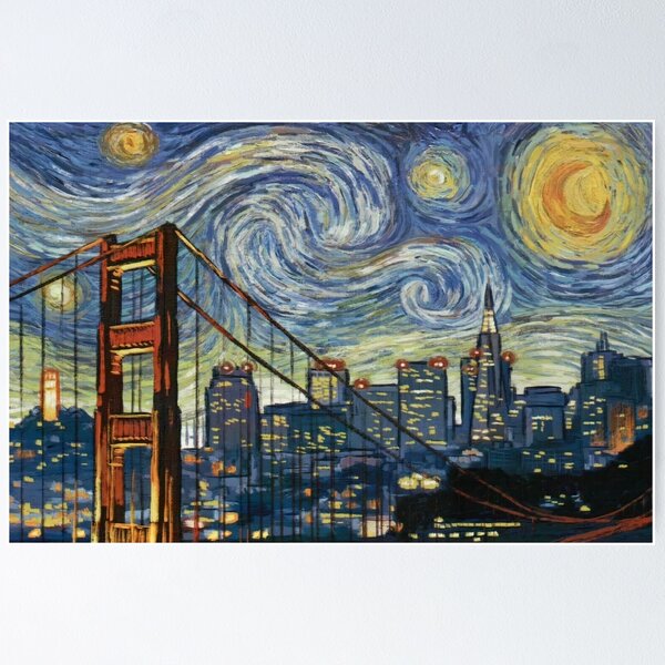 "San Francisco Skyline" Poster for Sale by Sofia-Draws