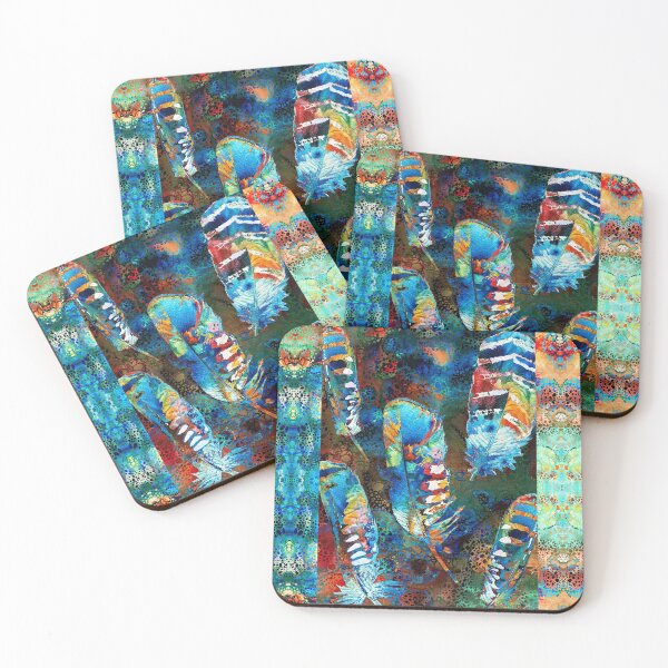 Item preview, Falling Feathers - Native American Colorful Art designed and sold by Sharon Cummings Art.