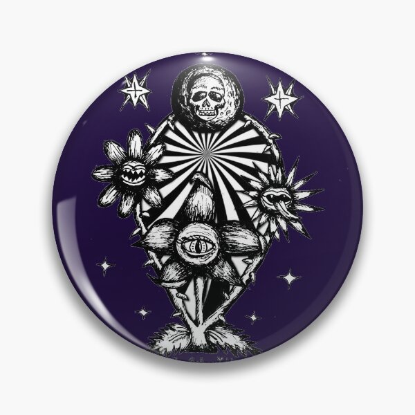 Item preview, Wicked Flowers Cosmic Celestial Skull Moon Spooky Halloween Illustration Drawing designed and sold by Intergalactic Unicorn: Art by Anna Schmidt.