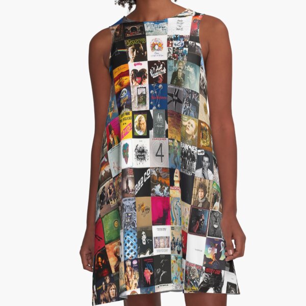 Greatest Rock Albums Collage A-Line Dress