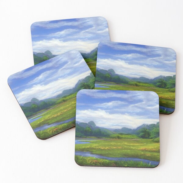 Item preview, East Texas Wildflower Country Creek Landscape Painting designed and sold by MarikaJohnson.