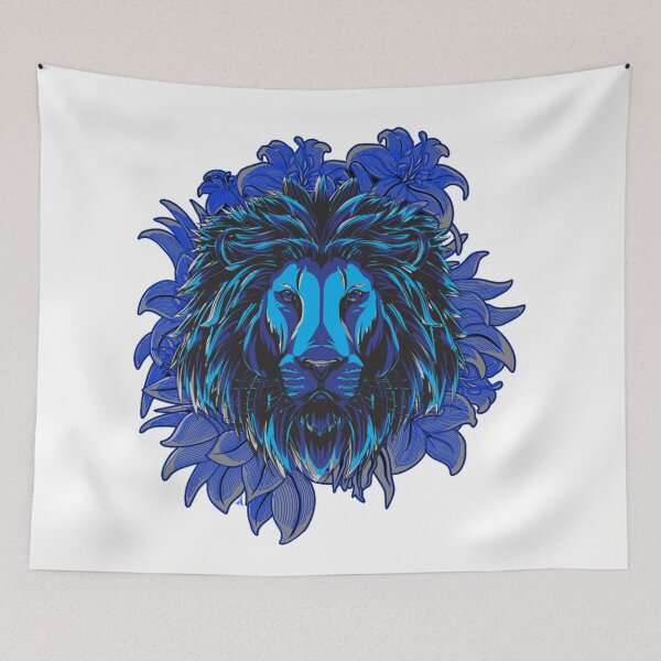 Item preview, The majestic blue lion's head designed and sold by MiarCo.