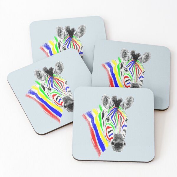 Item preview, Zebra Face with Stripes Painted Bright Colors designed and sold by Scotch Macaskill.