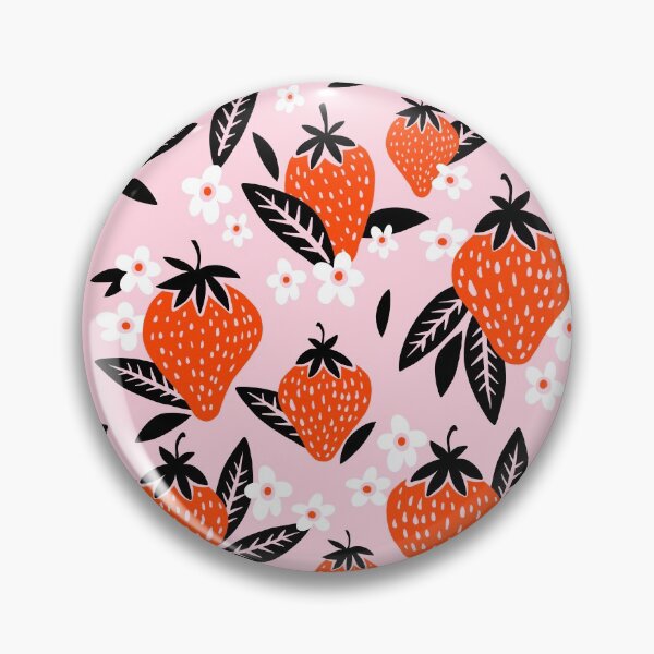 Item preview, Strawberry Blooms – Red & Black designed and sold by Cat Coquillette.