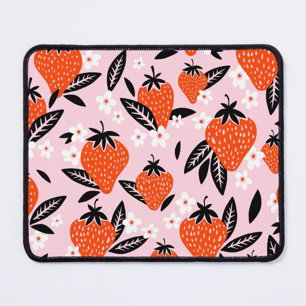 Item preview, Strawberry Blooms – Red & Black designed and sold by Cat Coquillette.