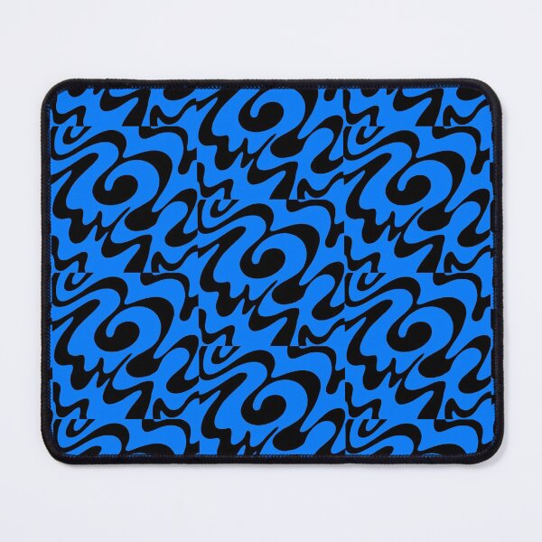 Item preview, Blue and Black Lines Swirls Abstract Pattern  designed and sold by palaco210.