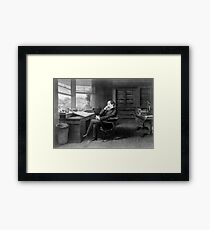 Portrait of Charles Dickens in His Study Framed Print