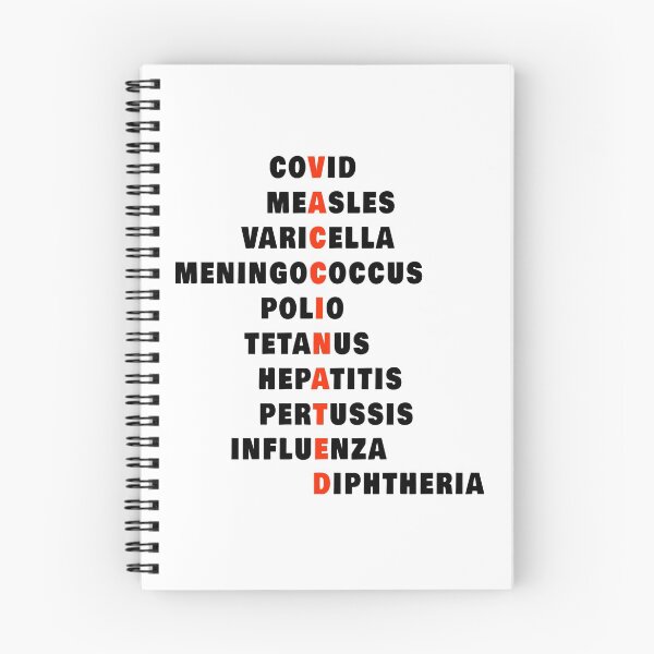 Item preview, Covid Measles Varicella Meningococcal Polio Tetanus Hepatitis Pertussis Influenza Diphtheria Awesome Vaccinated Design designed and sold by thebaronart.