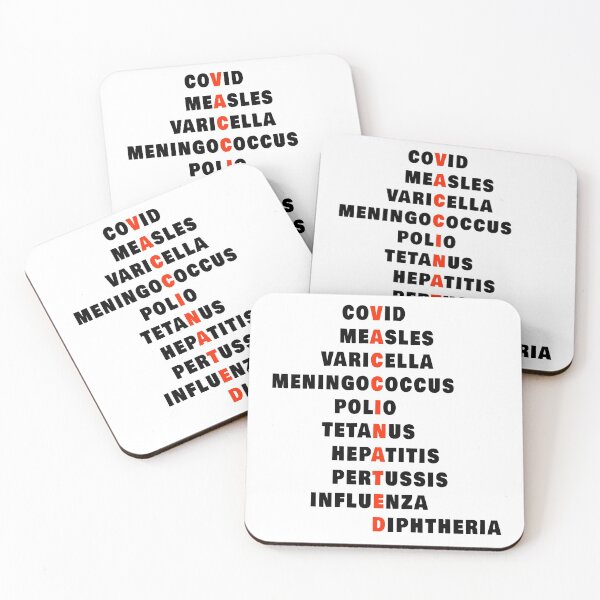 Item preview, Covid Measles Varicella Meningococcal Polio Tetanus Hepatitis Pertussis Influenza Diphtheria Awesome Vaccinated Design  designed and sold by thebaronart.