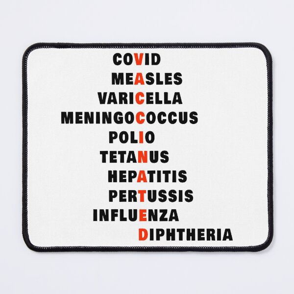 Item preview, Covid Measles Varicella Meningococcal Polio Tetanus Hepatitis Pertussis Influenza Diphtheria Awesome Vaccinated Design  designed and sold by thebaronart.