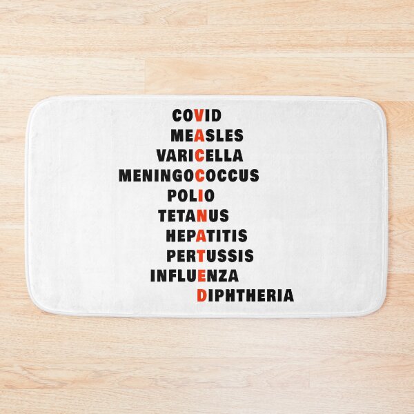 Item preview, Covid Measles Varicella Meningococcal Polio Tetanus Hepatitis Pertussis Influenza Diphtheria Awesome Vaccinated Design  designed and sold by thebaronart.