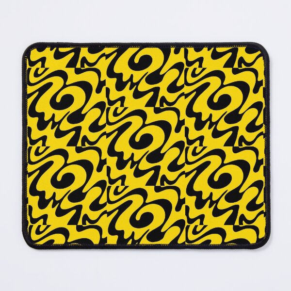 Item preview, Yellow and Black Lines Swirls Abstract Pattern  designed and sold by palaco210.