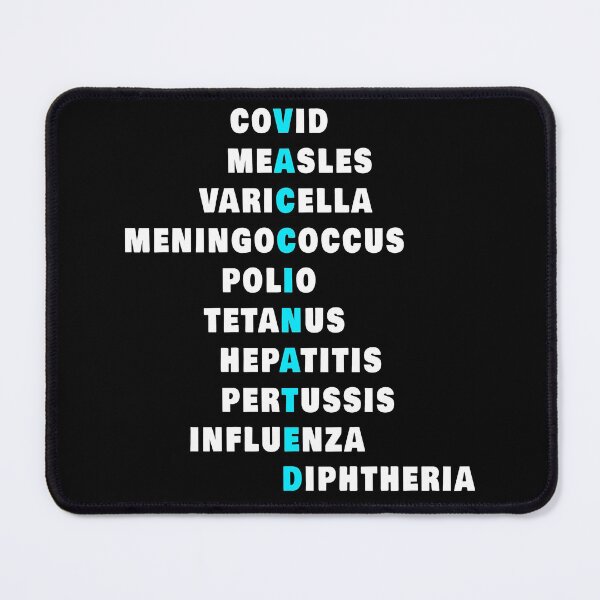 Item preview, Covid Measles Varicella Meningococcal Polio Tetanus Hepatitis Pertussis Influenza Diphtheria Awesome White And Blue  Vaccinated Design  designed and sold by thebaronart.