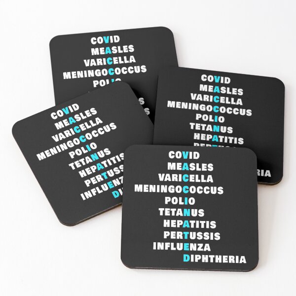 Item preview, Covid Measles Varicella Meningococcal Polio Tetanus Hepatitis Pertussis Influenza Diphtheria Awesome White And Blue  Vaccinated Design  designed and sold by thebaronart.