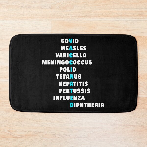 Item preview, Covid Measles Varicella Meningococcal Polio Tetanus Hepatitis Pertussis Influenza Diphtheria Awesome White And Blue  Vaccinated Design  designed and sold by thebaronart.