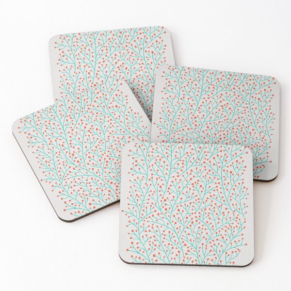 Item preview, Berry Branches – Red & Turquoise designed and sold by Cat Coquillette.