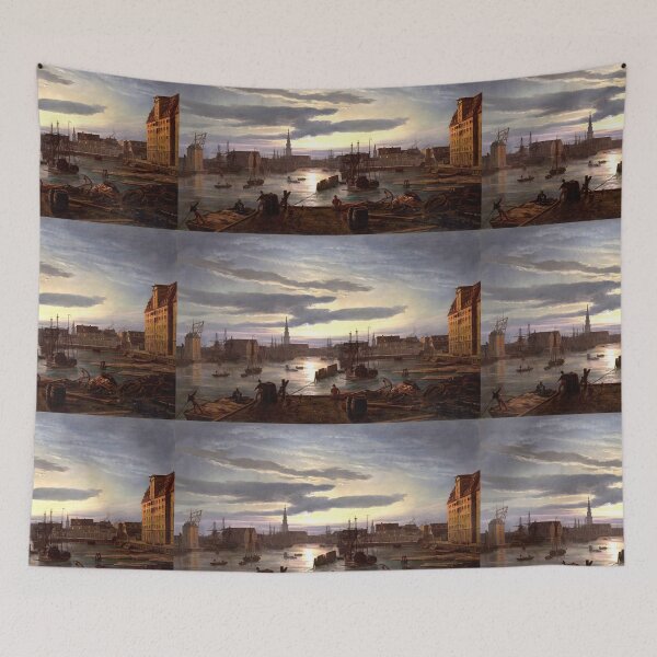 Item preview, Copenhagen Harbor by Moonlight by Johan Christian Dahl designed and sold by McSeller.