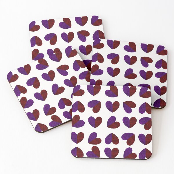 Item preview, Purple & Red Split Hearts Pattern designed and sold by rainestore.