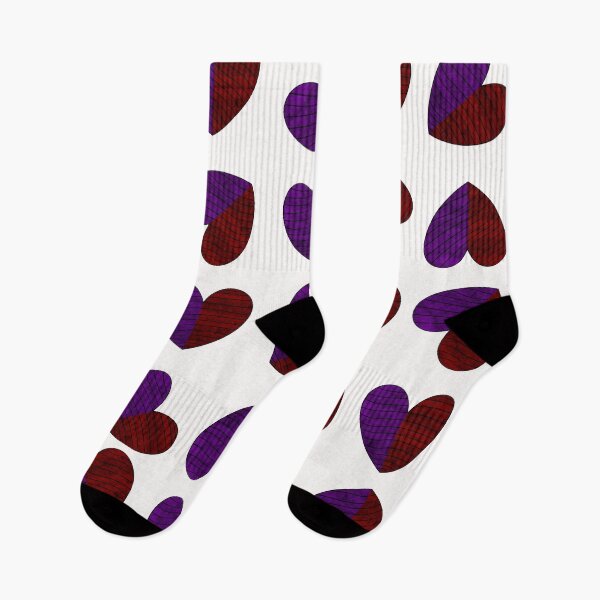 Item preview, Purple & Red Split Hearts Pattern designed and sold by rainestore.