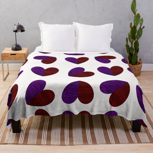 Item preview, Purple & Red Split Hearts Pattern designed and sold by rainestore.