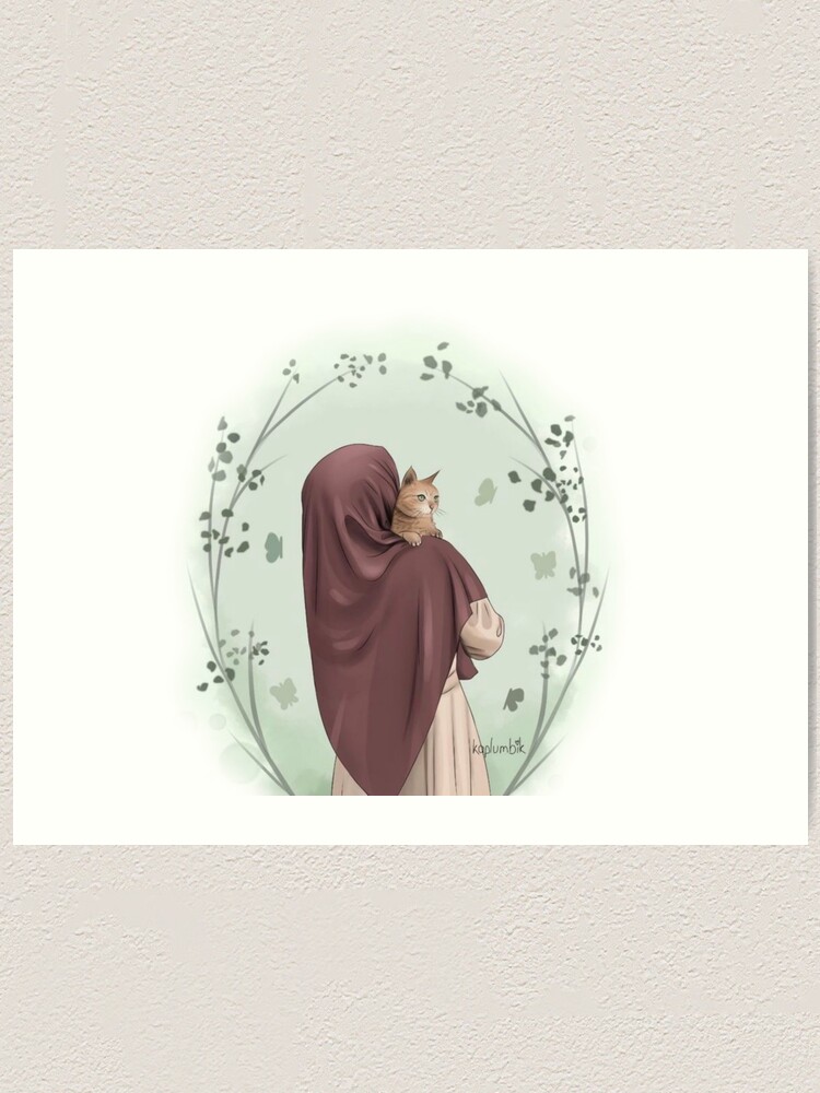 muslim anime cute girl | Art Print