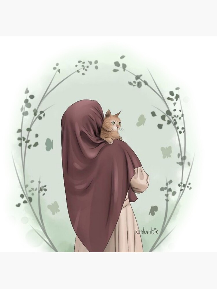 Anime illustration of a muslim woman on Craiyon