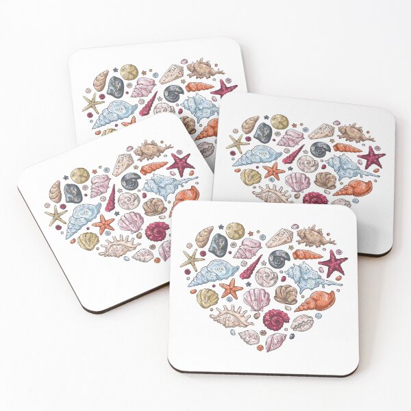 Item preview, Seashells Heart designed and sold by Vector Scout Lab.