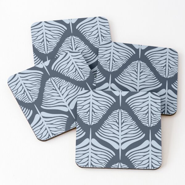 Item preview, Abstract Tropical Leaf in Fog and Navy Blue designed and sold by vinpauld.