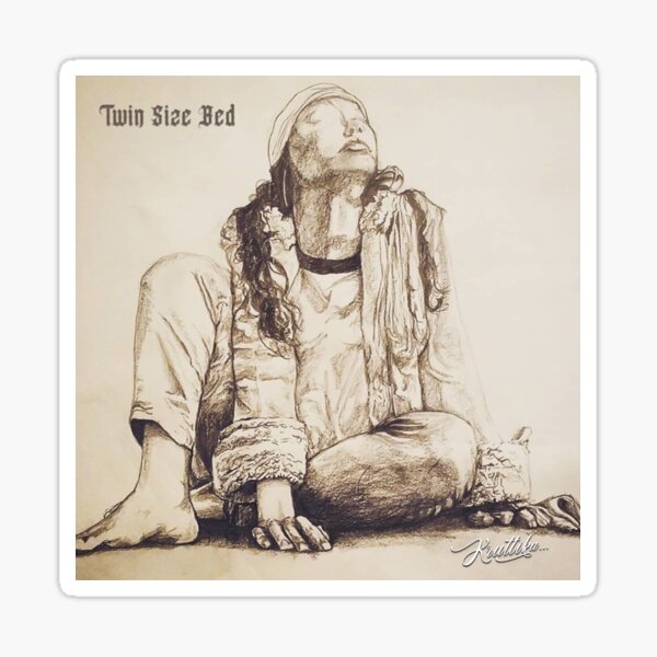 'Twin Size Bed' Single cover art Sticker